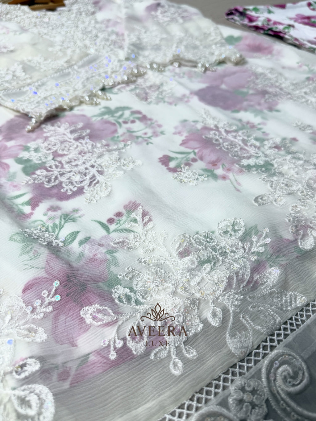 Maria B-Inspired Embroidered Chiffon Party Wear Suit with Silk Satin & Sheer Dupatta (S/M/L)