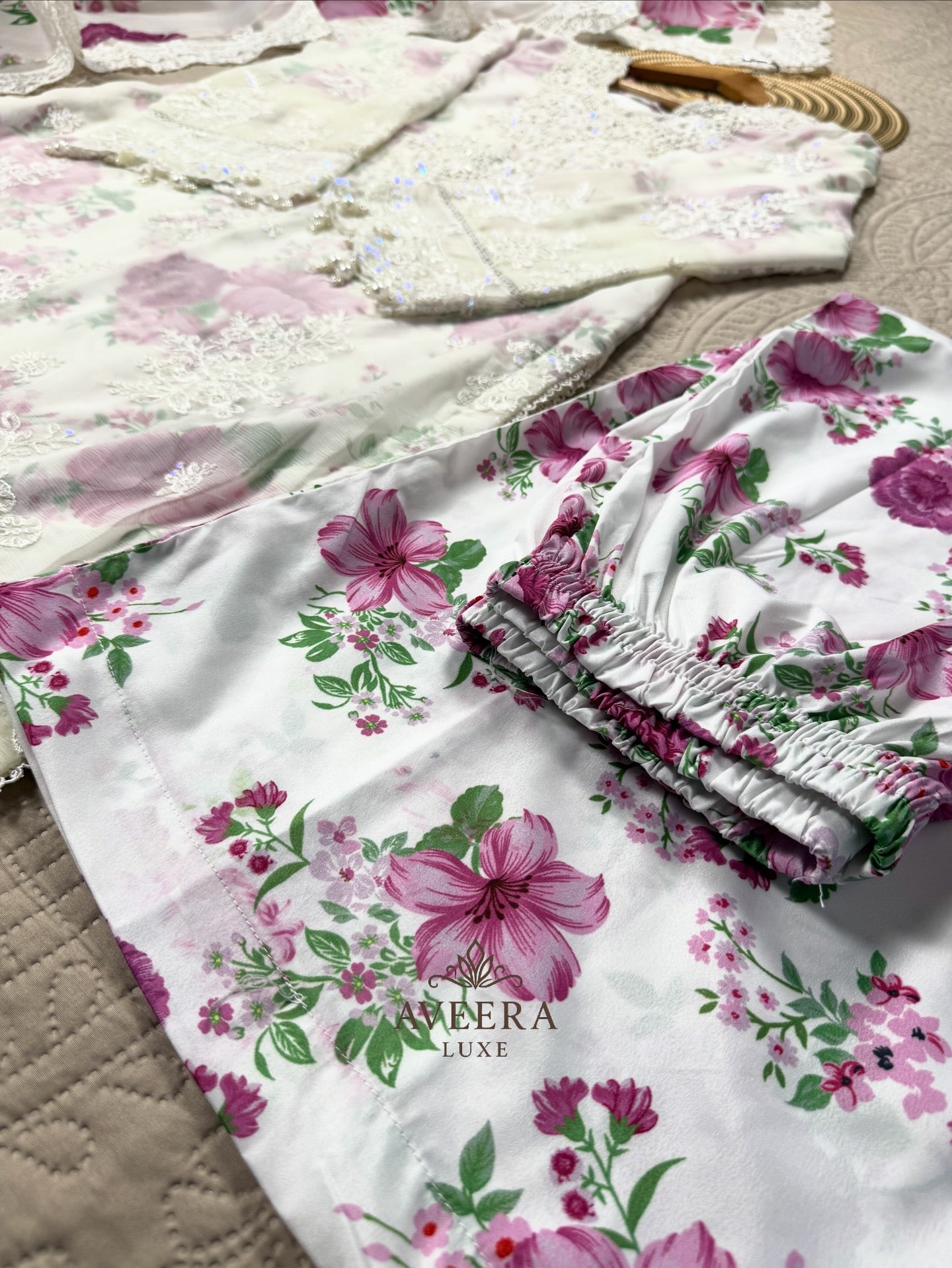 Maria B-Inspired Embroidered Chiffon Party Wear Suit with Silk Satin & Sheer Dupatta (S/M/L)