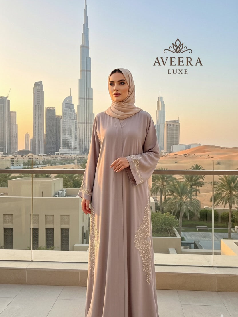 Dubai Latest Design Jimjim Abaya with Delicate Embroidery (Sizes 52/54)