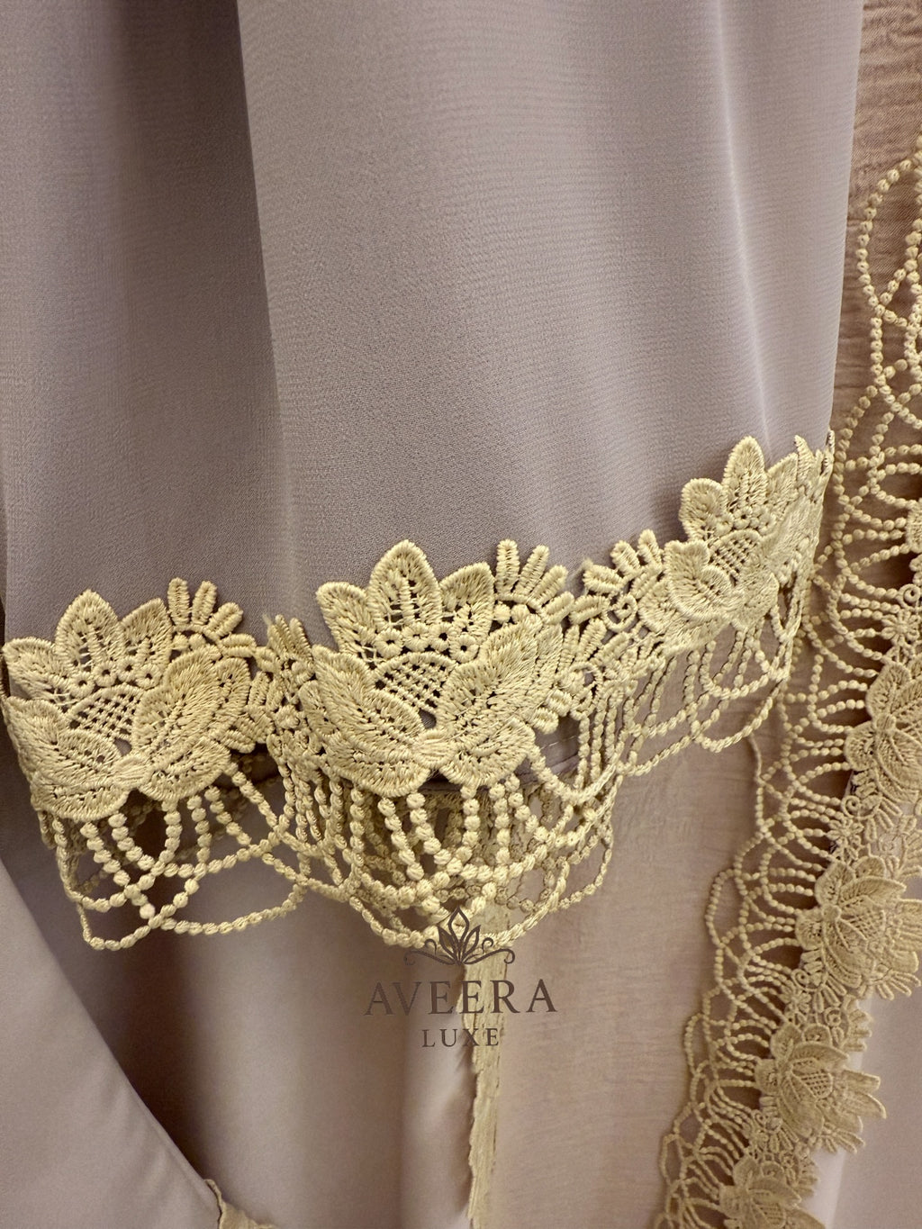 Dubai 2-Piece Abaya with Lace Detailing & Free Hijab | TikTok Fabric (Sizes 54/56)