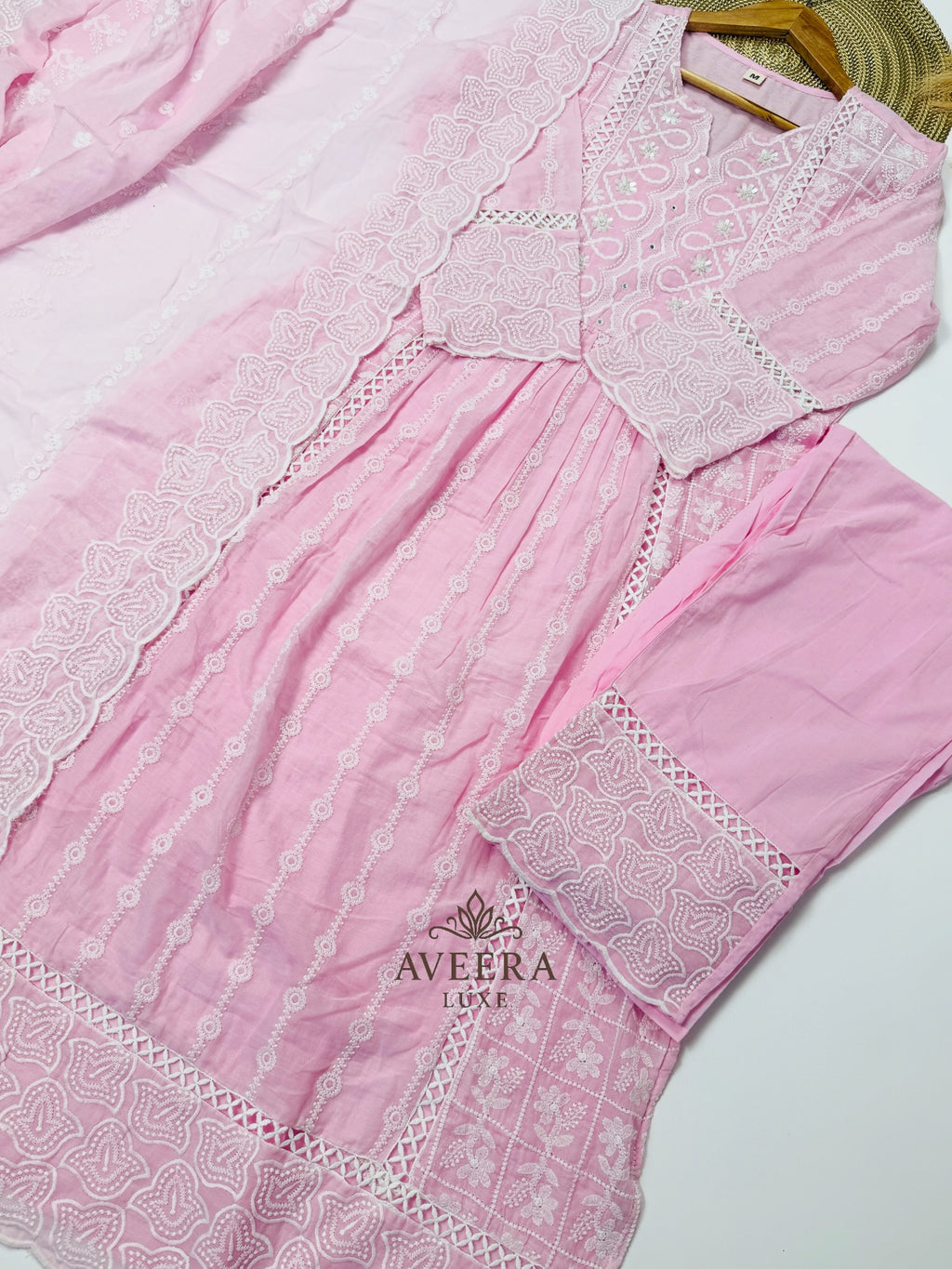 Eid Collection - Soft Pastel Embroidered Cotton Suit (S–2XL) | Limited Stocks