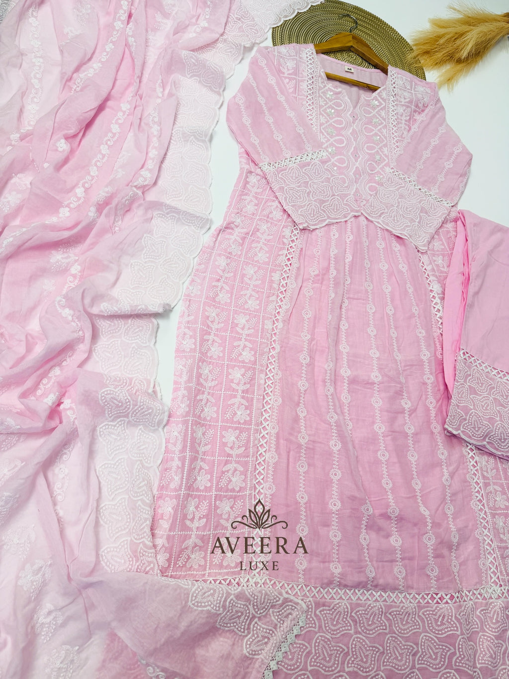 Eid Collection - Soft Pastel Embroidered Cotton Suit (S–2XL) | Limited Stocks