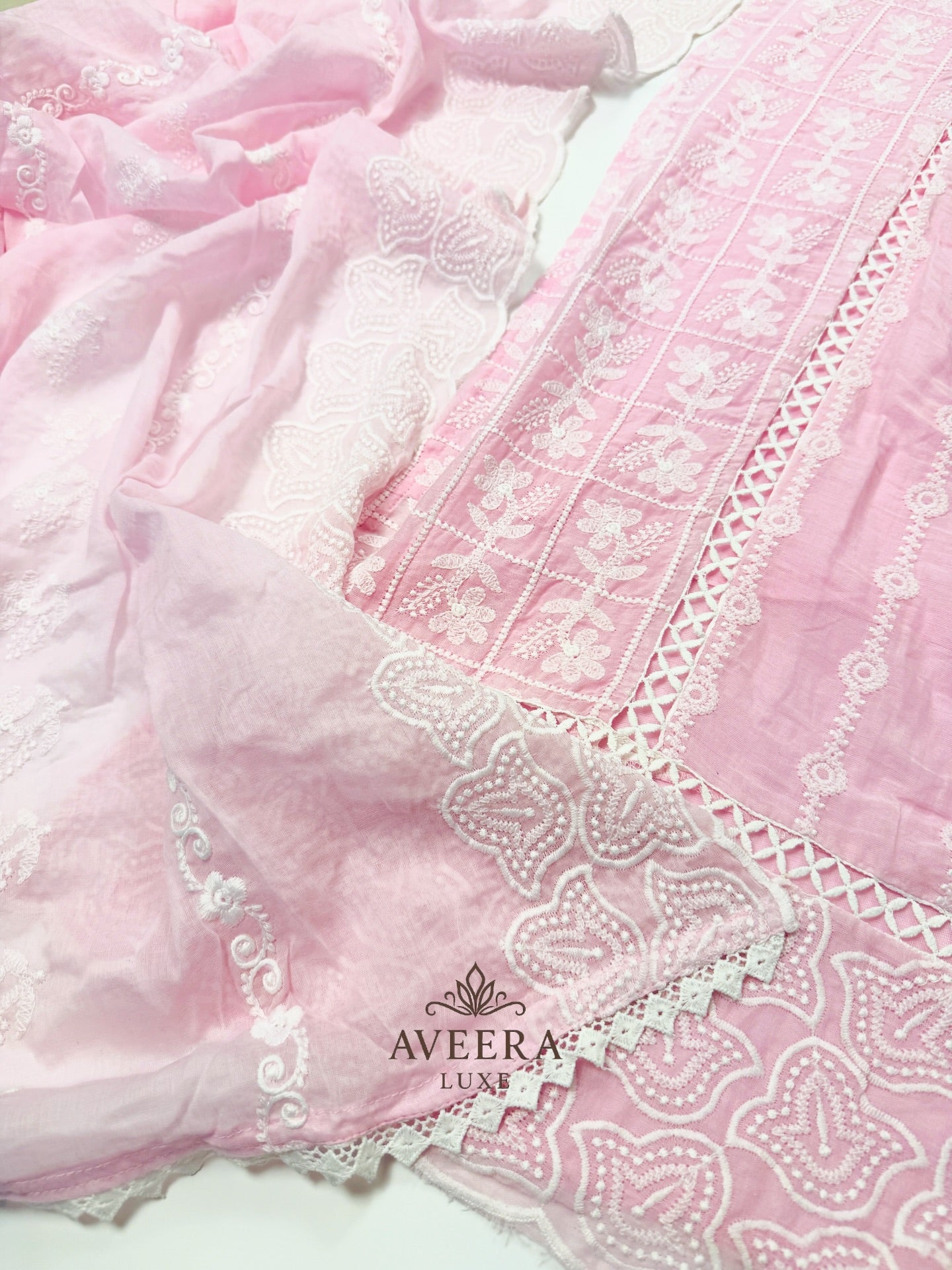Eid Collection - Soft Pastel Embroidered Cotton Suit (S–2XL) | Limited Stocks