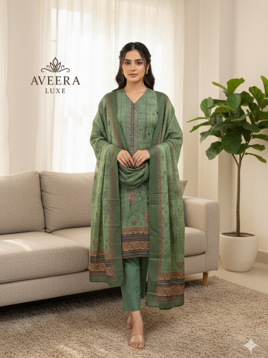 EID ARRIVALS - Unstitched Chikankari Muslin Shalwar Suit (Blue/Purple/Brown/Green)