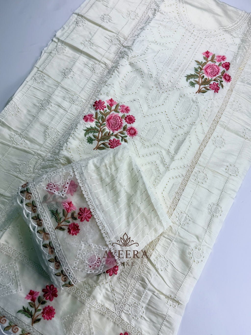 EID ARRIVALS - Luxury Unstitched Shalwar Suit with Chikankari Embroidery (5 Colors)
