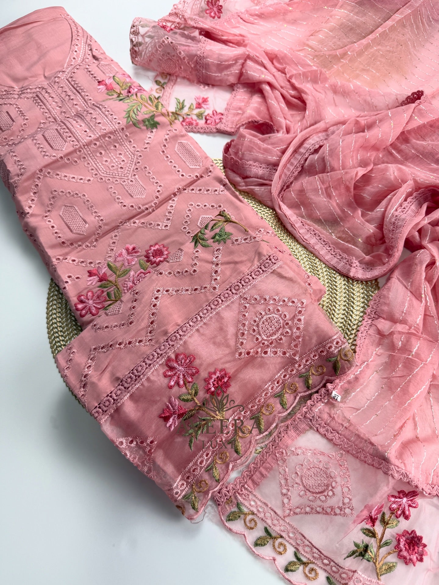EID ARRIVALS - Luxury Unstitched Shalwar Suit with Chikankari Embroidery (5 Colors)