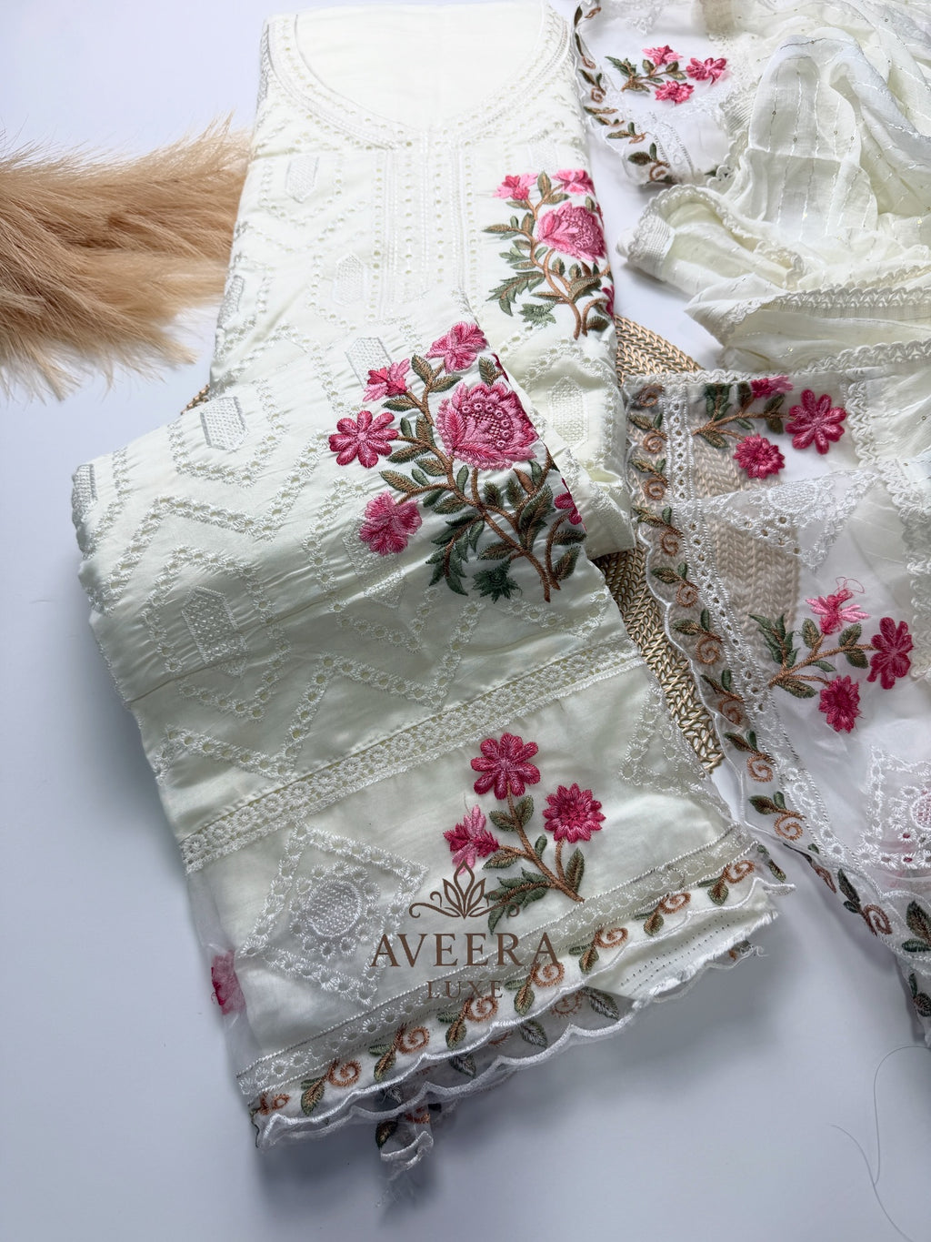 EID ARRIVALS - Luxury Unstitched Shalwar Suit with Chikankari Embroidery (5 Colors)