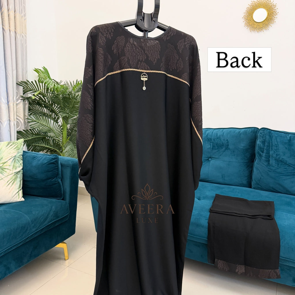 Batwing Cut Abaya – Premium Nida & Jacquard