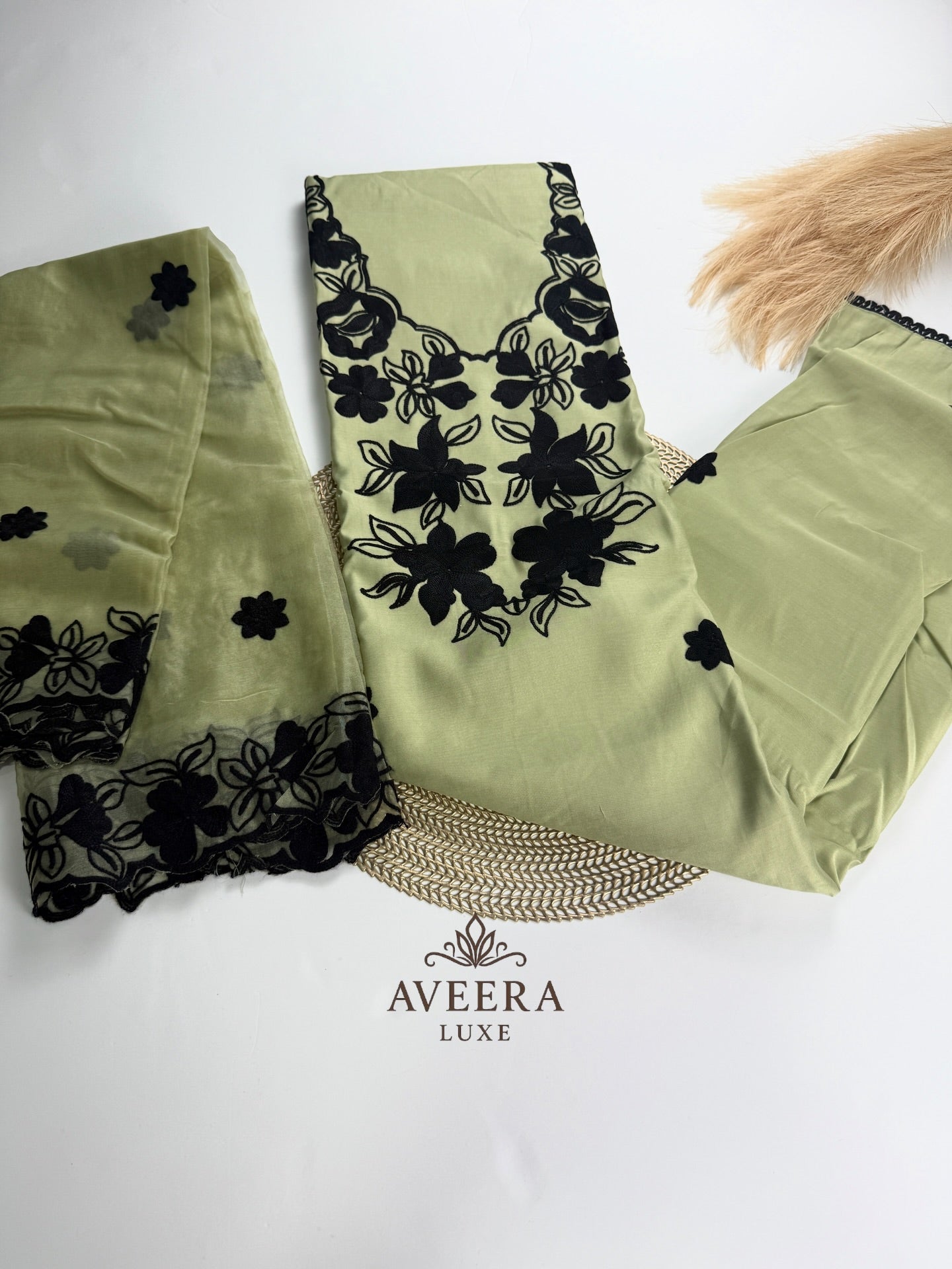 Embroidered Festive Luxury Unstitched Shalwar Suit with Organza Dupatta