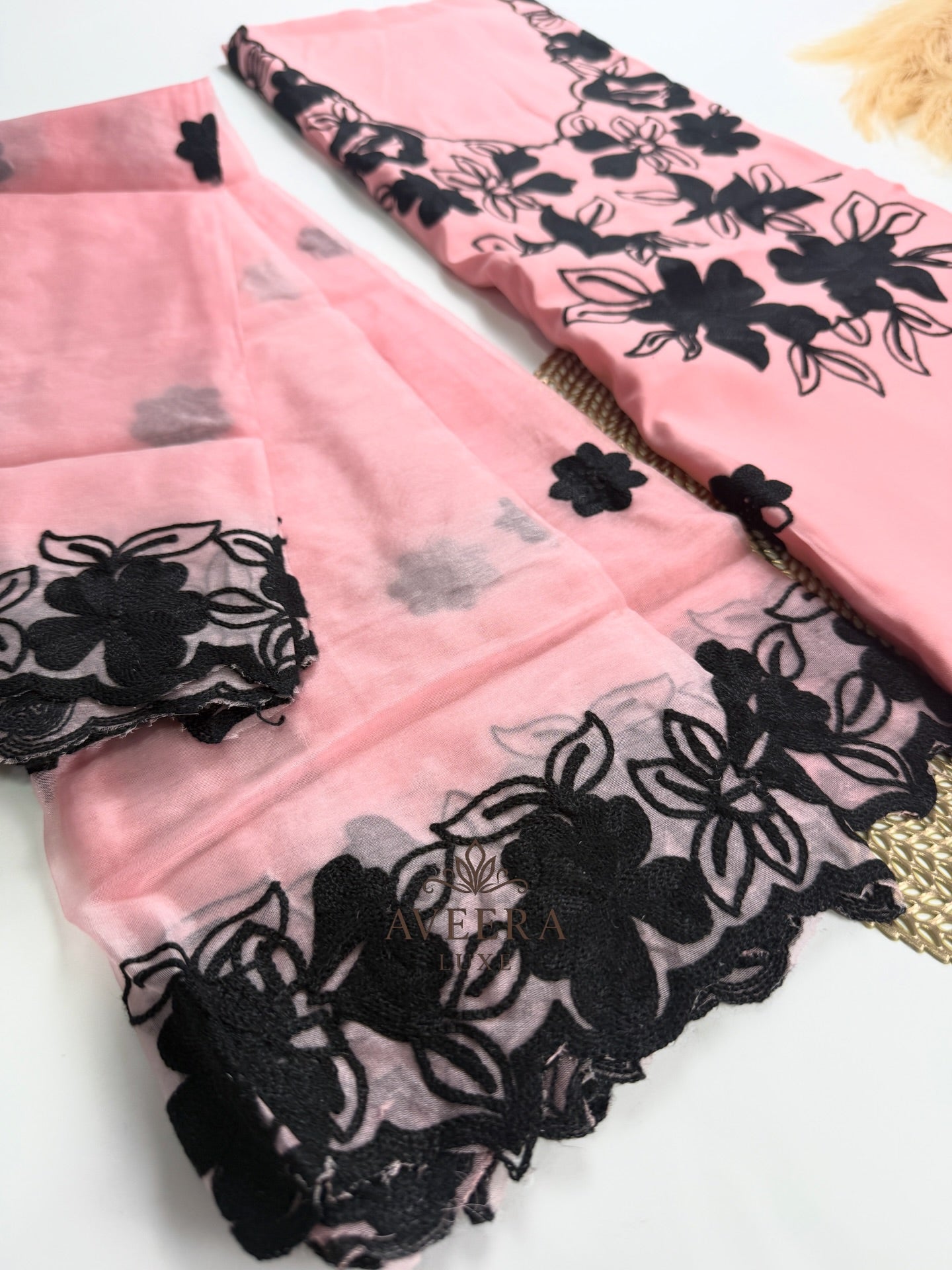 Embroidered Festive Luxury Unstitched Shalwar Suit with Organza Dupatta
